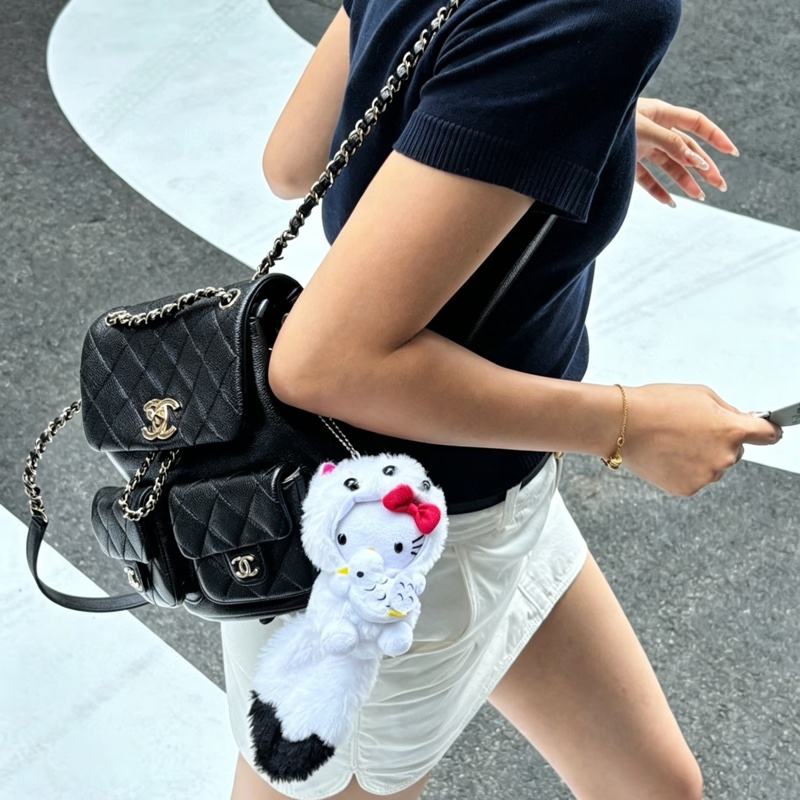 CHANEL香奈兒Duma系列雙肩包小號芯片款24年🎏全新全配專櫃斷貨-33
