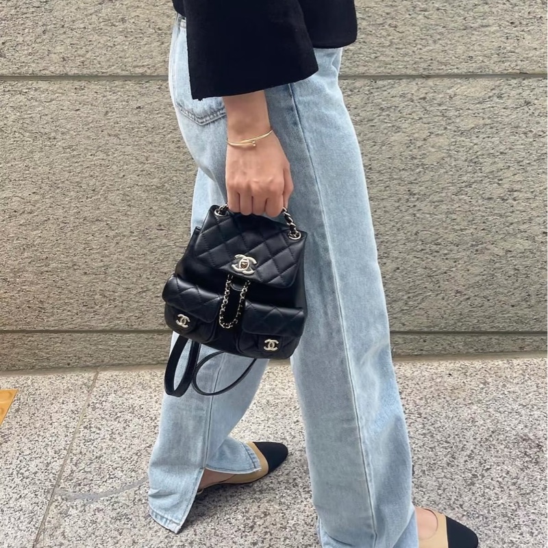 CHANEL香奈兒Duma系列雙肩包小號芯片款24年🎏全新全配專櫃斷貨-41