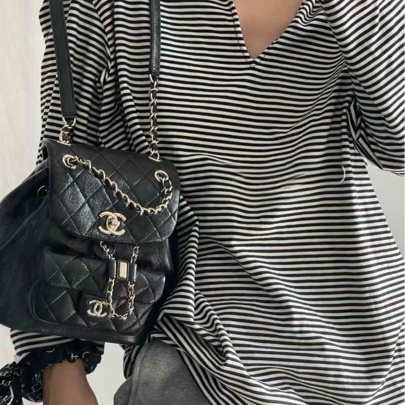 CHANEL香奈兒Duma系列雙肩包小號芯片款24年🎏全新全配專櫃斷貨-42