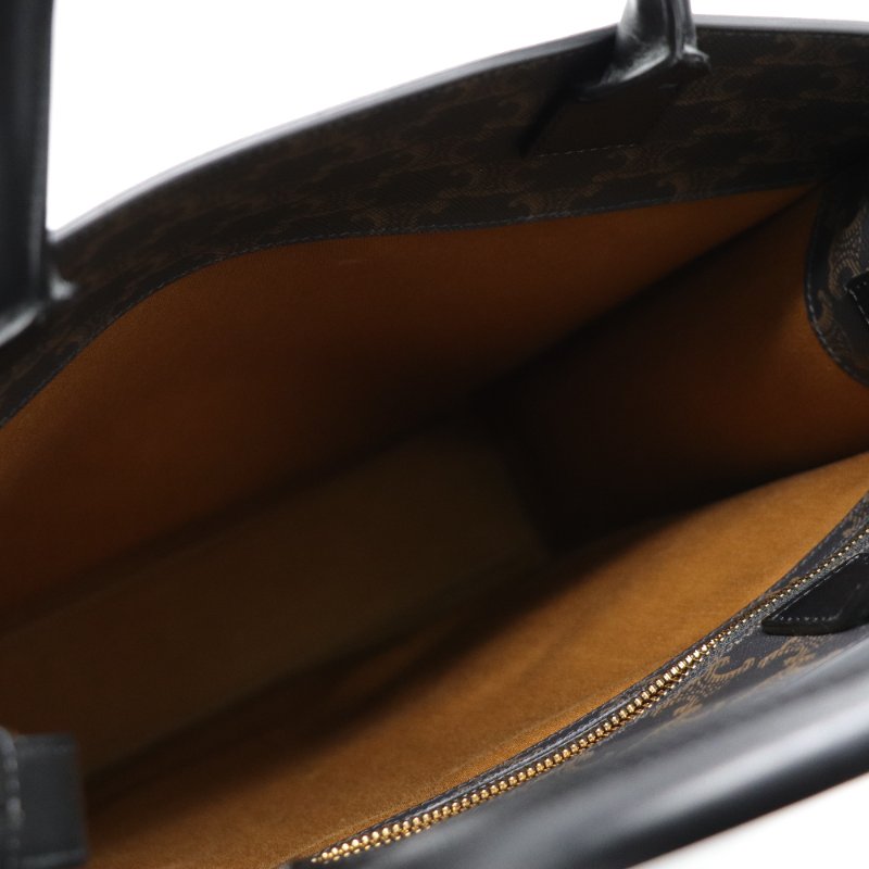 Celine 思琳 琴譜 托特Tote 凱旋門 老花 中號 黑色手柄 手提 單肩包 可當電腦包 肩背包-9