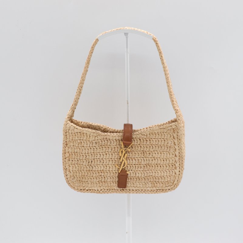 Saint Laurent 聖羅蘭 Mini 迷你 Le 5 A 7 Hobo 拉菲草 草編織 手提包 單肩包-1