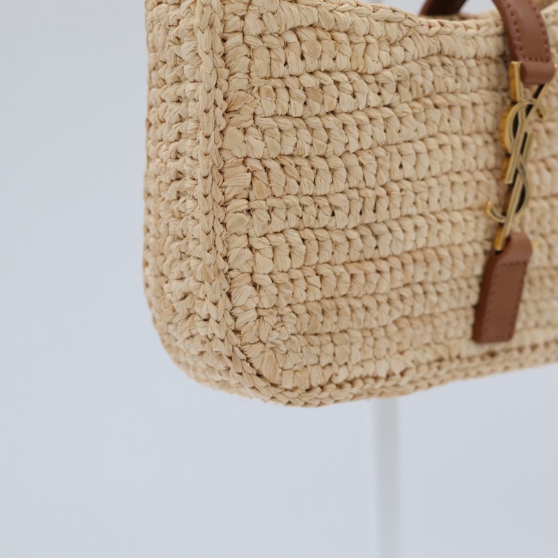 Saint Laurent 聖羅蘭 Mini 迷你 Le 5 A 7 Hobo 拉菲草 草編織 手提包 單肩包-5