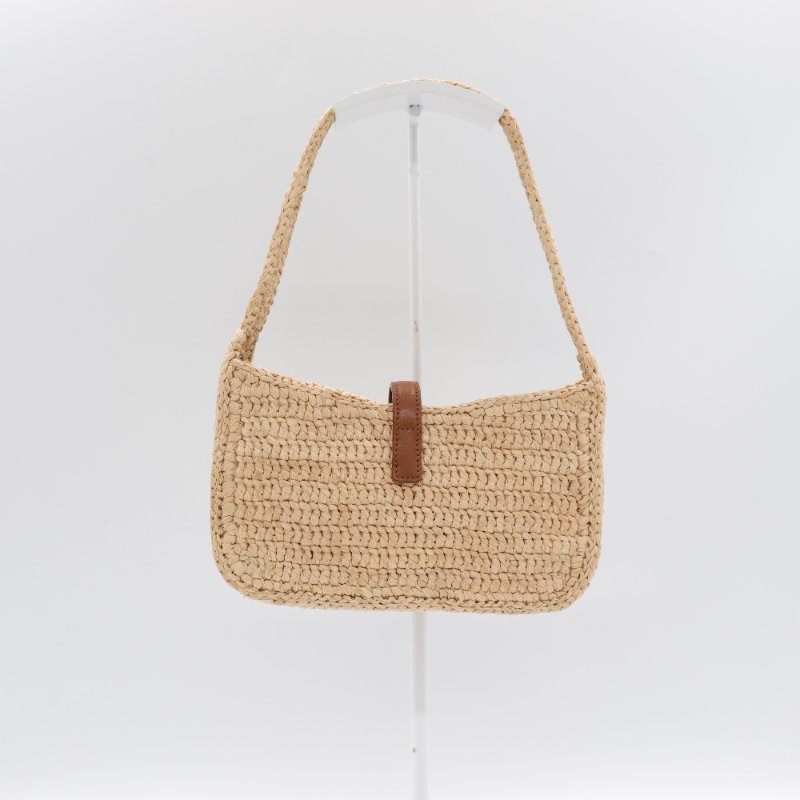 Saint Laurent 聖羅蘭 Mini 迷你 Le 5 A 7 Hobo 拉菲草 草編織 手提包 單肩包-6