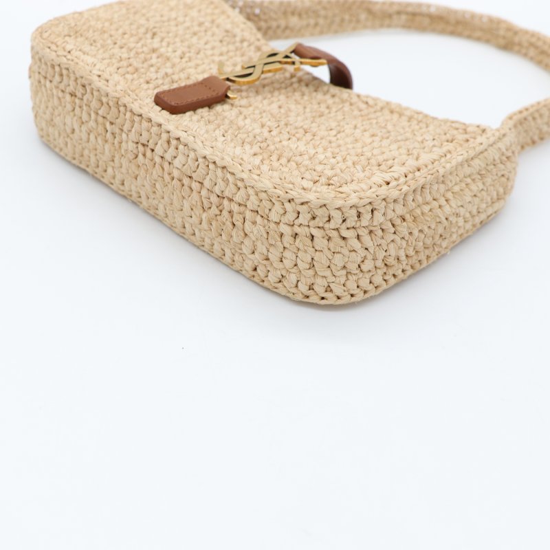 Saint Laurent 聖羅蘭 Mini 迷你 Le 5 A 7 Hobo 拉菲草 草編織 手提包 單肩包-11