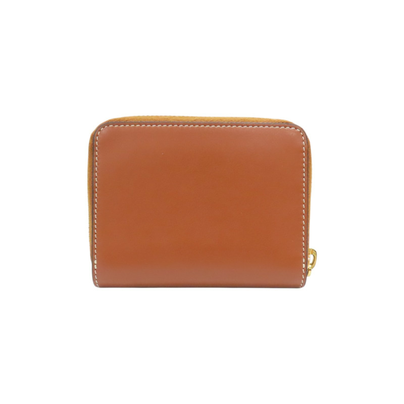 棕色 牛皮 卡片 拉鍊零錢包【CELINE 賽琳】-1