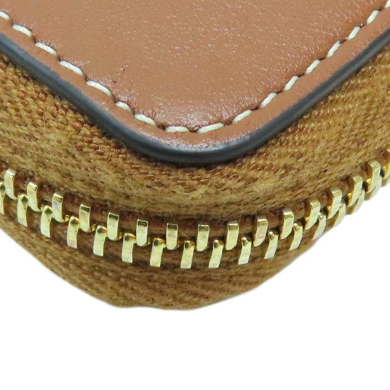 棕色 牛皮 卡片 拉鍊零錢包【CELINE 賽琳】-11