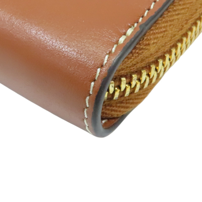 棕色 牛皮 卡片 拉鍊零錢包【CELINE 賽琳】-12