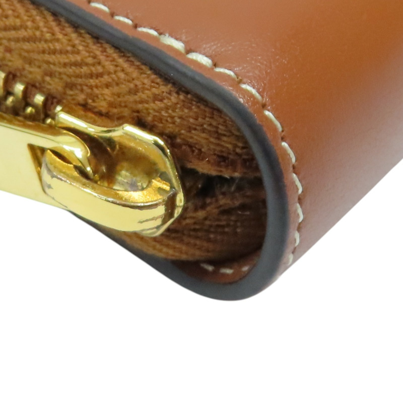 棕色 牛皮 卡片 拉鍊零錢包【CELINE 賽琳】-13