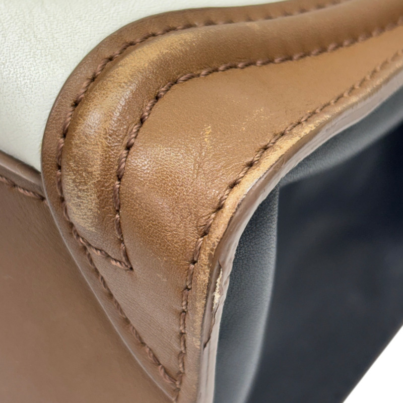白色 棕色 牛皮 Nano Luggage 兩用包【CELINE 賽琳】 189243-10