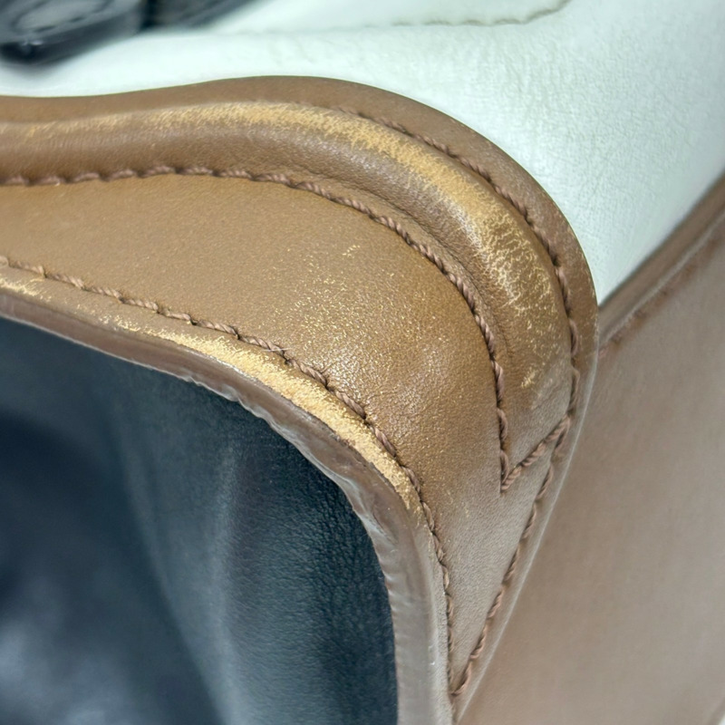 白色 棕色 牛皮 Nano Luggage 兩用包【CELINE 賽琳】 189243-11