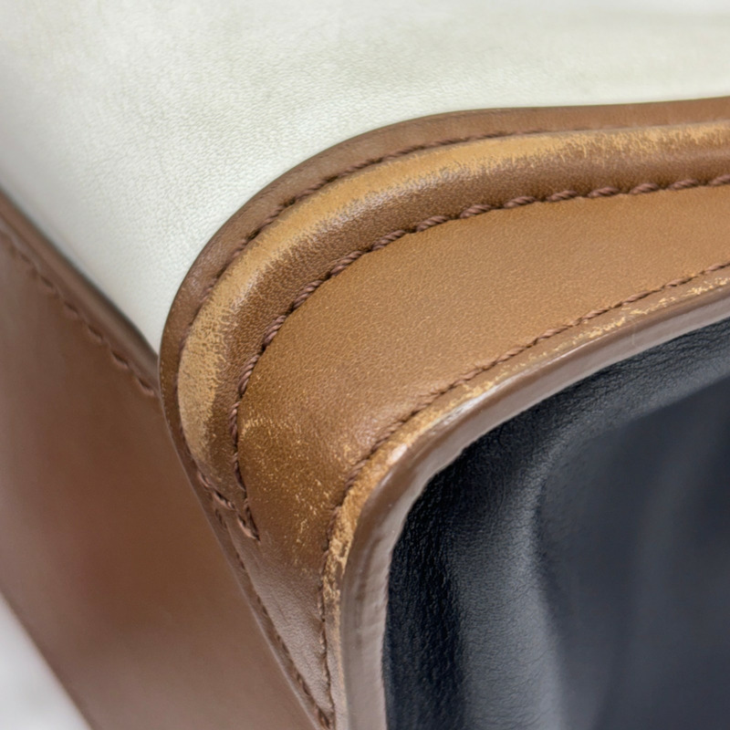 白色 棕色 牛皮 Nano Luggage 兩用包【CELINE 賽琳】 189243-12
