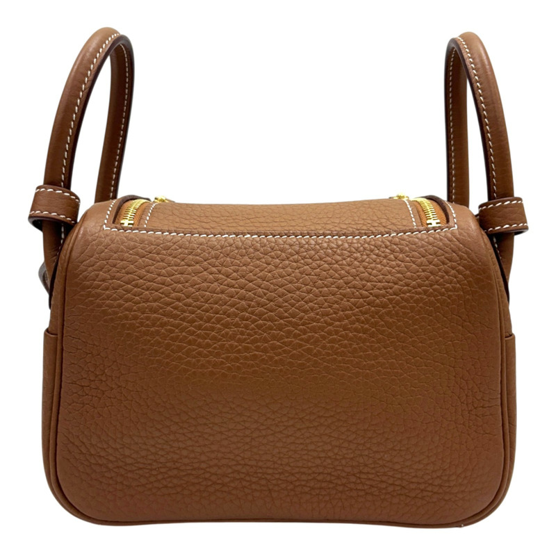 金棕色 Clemence牛皮 Mini Lindy 肩背包 K刻 金釦【HERMES 愛馬仕】 H079086CC-2
