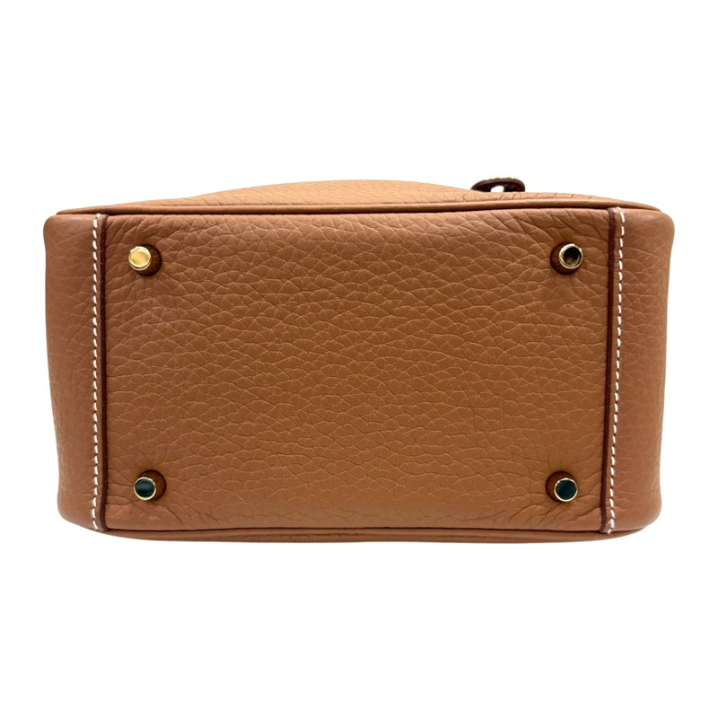 金棕色 Clemence牛皮 Mini Lindy 肩背包 K刻 金釦【HERMES 愛馬仕】 H079086CC-3