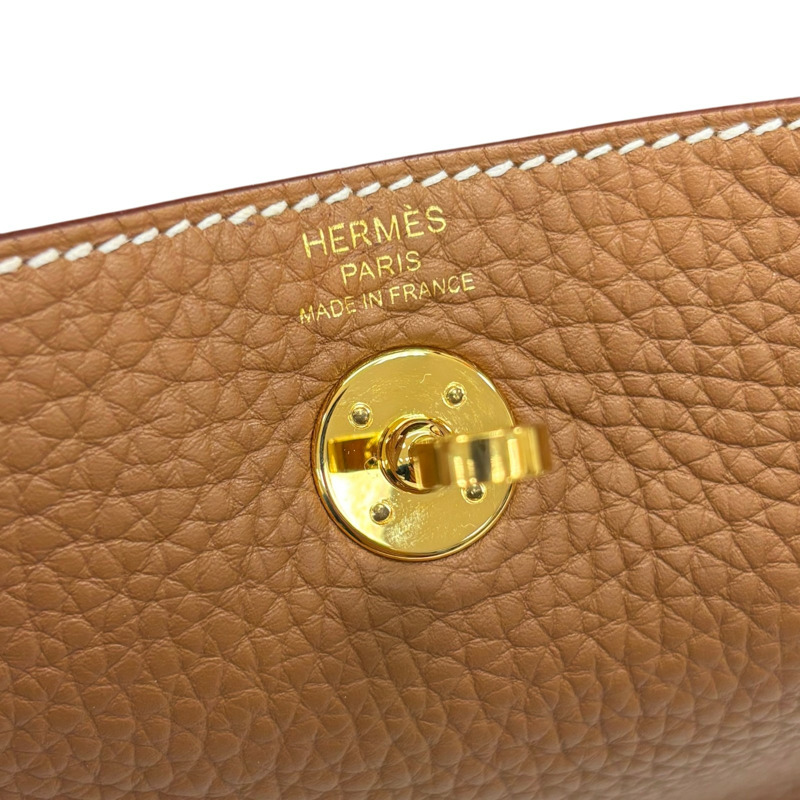 金棕色 Clemence牛皮 Mini Lindy 肩背包 K刻 金釦【HERMES 愛馬仕】 H079086CC-4