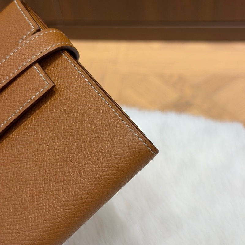 愛馬仕Hermes 金棕銀扣kelly長款錢包 epsom皮 X刻 🈚附件-2