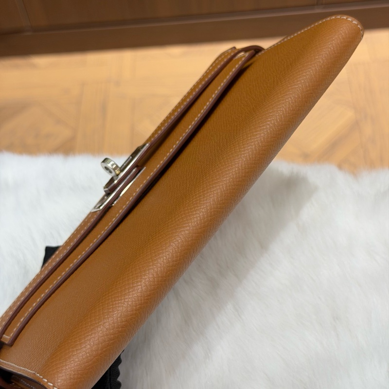 愛馬仕Hermes 金棕銀扣kelly長款錢包 epsom皮 X刻 🈚附件-4