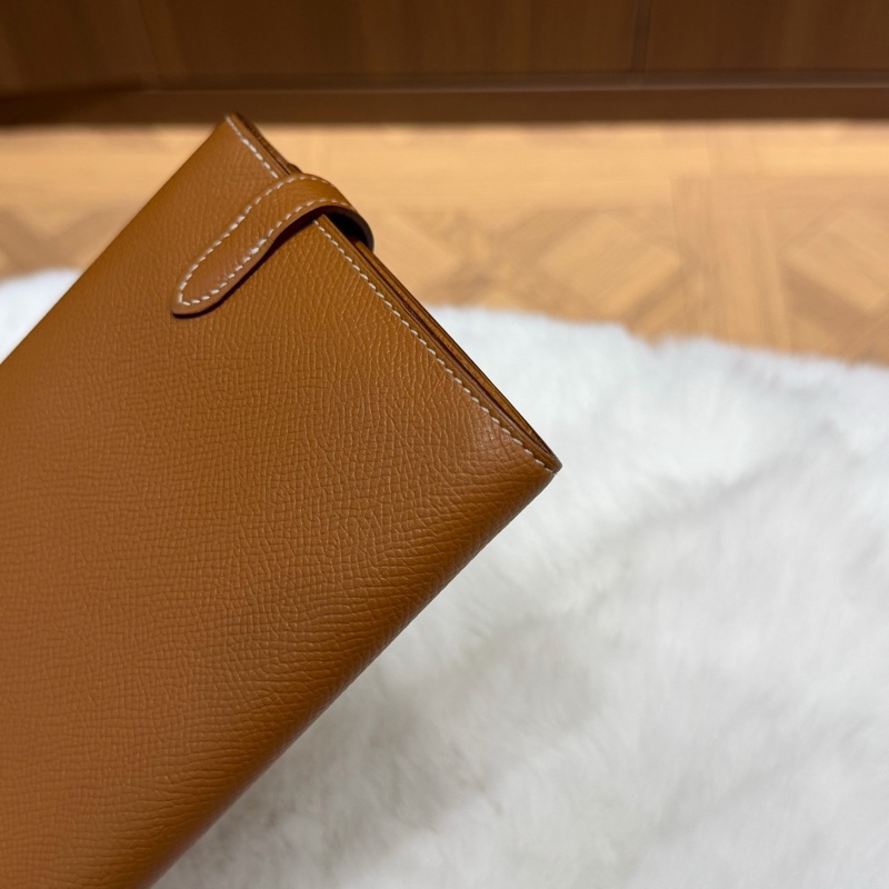 愛馬仕Hermes 金棕銀扣kelly長款錢包 epsom皮 X刻 🈚附件-6