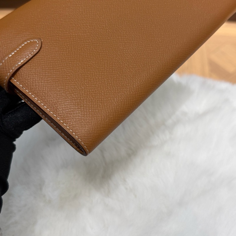 愛馬仕Hermes 金棕銀扣kelly長款錢包 epsom皮 X刻 🈚附件-7