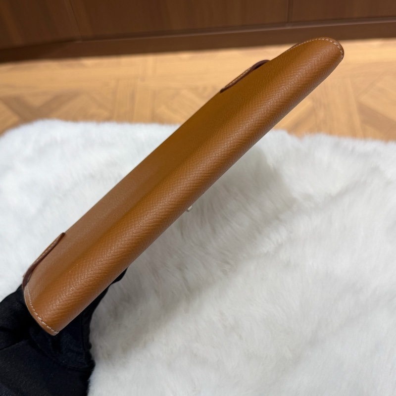 愛馬仕Hermes 金棕銀扣kelly長款錢包 epsom皮 X刻 🈚附件-8