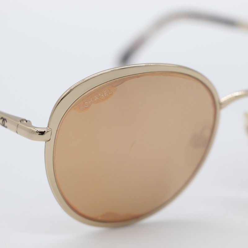 Chanel 香奈兒 金色 反光 墨鏡 太陽鏡-10