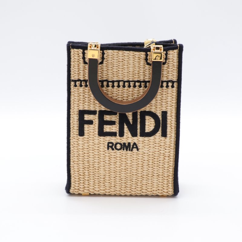 Fendi 芬迪 棋譜 tote mini 拉菲草 手提包 斜挎包-1