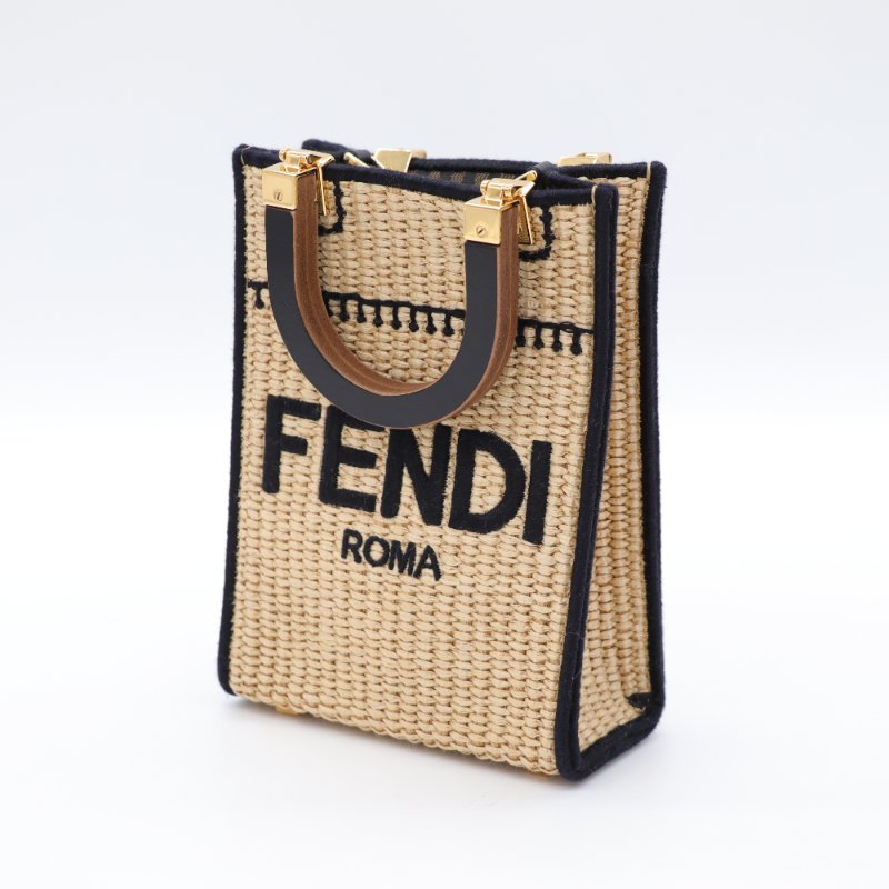 Fendi 芬迪 棋譜 tote mini 拉菲草 手提包 斜挎包-2