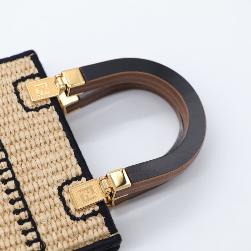 Fendi 芬迪 棋譜 tote mini 拉菲草 手提包 斜挎包-6
