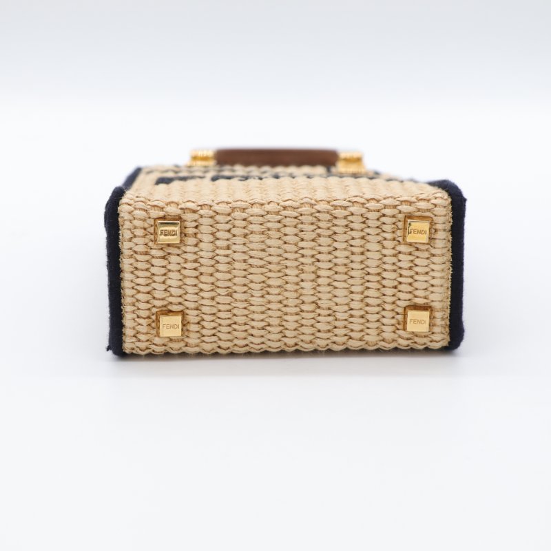 Fendi 芬迪 棋譜 tote mini 拉菲草 手提包 斜挎包-10