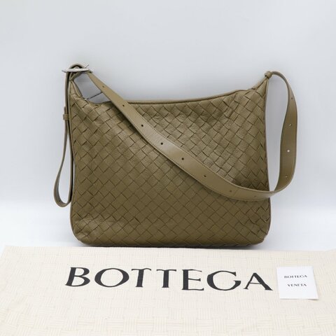 （專櫃在售♥️12 萬）Bottega Veneta 寶緹嘉 橄欖綠 牛皮 編織 斜挎包 斜背包