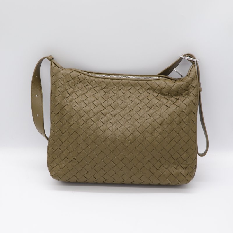 （專櫃在售♥️12 萬）Bottega Veneta 寶緹嘉 橄欖綠 牛皮 編織 斜挎包 斜背包-4