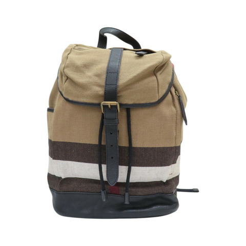 棕色 格紋 帆布 Mega Check Drifton 後背包【BURBERRY 巴寶莉】 3955398