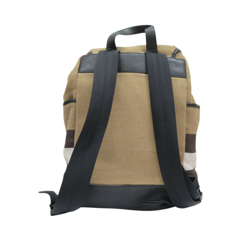 棕色 格紋 帆布 Mega Check Drifton 後背包【BURBERRY 巴寶莉】 3955398-1