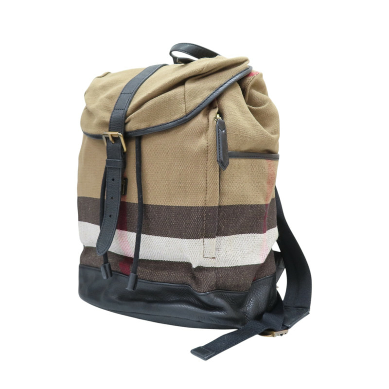 棕色 格紋 帆布 Mega Check Drifton 後背包【BURBERRY 巴寶莉】 3955398-2