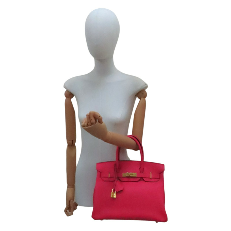 極致粉 Epsom牛皮 Birkin 30 柏金包 手提包 D刻 金釦【HERMES 愛馬仕】-9