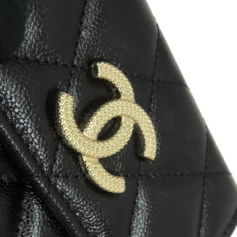 黑色 荔枝紋 牛皮 零錢包【CHANEL 香奈兒】 AP4319-8