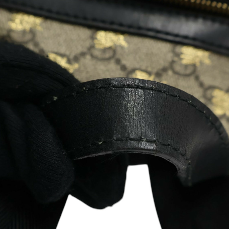 烏木色 PVC塗層帆布 GG Supreme 蜜蜂印花 後背包 427042【GUCCI 古馳】 427042-10