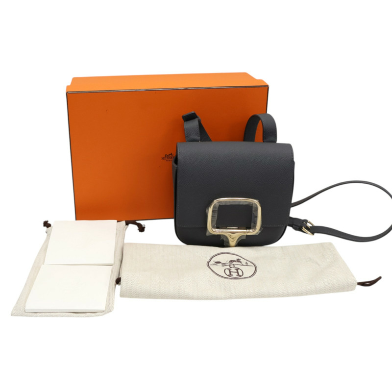 石板灰 EPSOM牛皮 Della Cavalleria mini 肩背包 H085367CP85 K刻【HERMES 愛馬仕】 H085367CP85-7