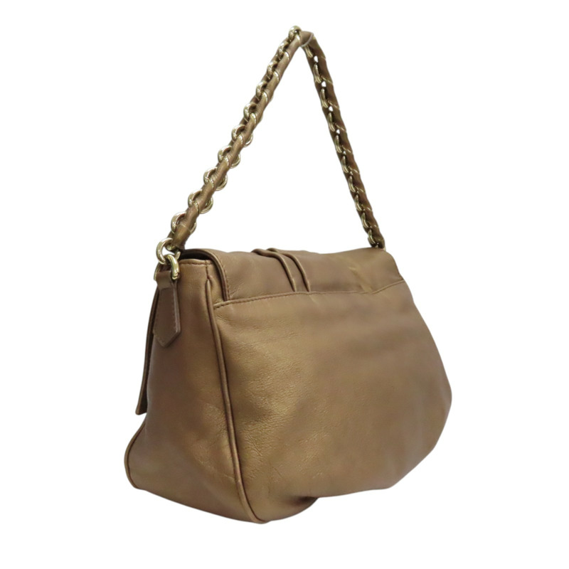 金屬棕色 牛皮 Mia 肩背包【FENDI 芬迪】 8BR614-HJM-1