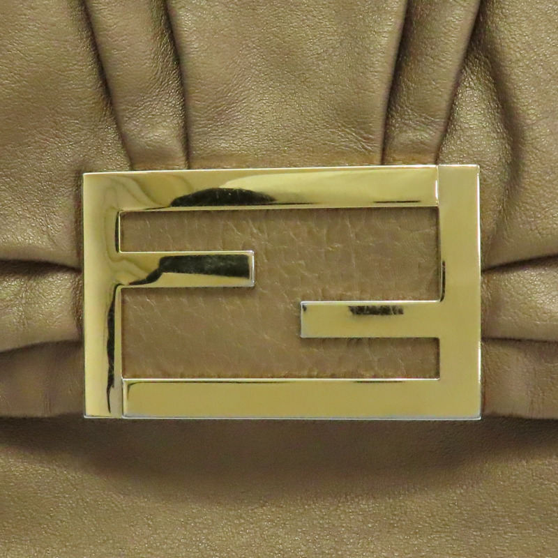 金屬棕色 牛皮 Mia 肩背包【FENDI 芬迪】 8BR614-HJM-7