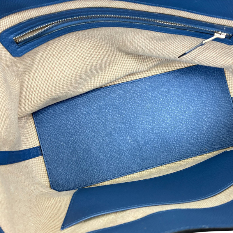 藍色Epsom牛皮/卡綠色Suede絨布 手提包 X刻【HERMES 愛馬仕】-2