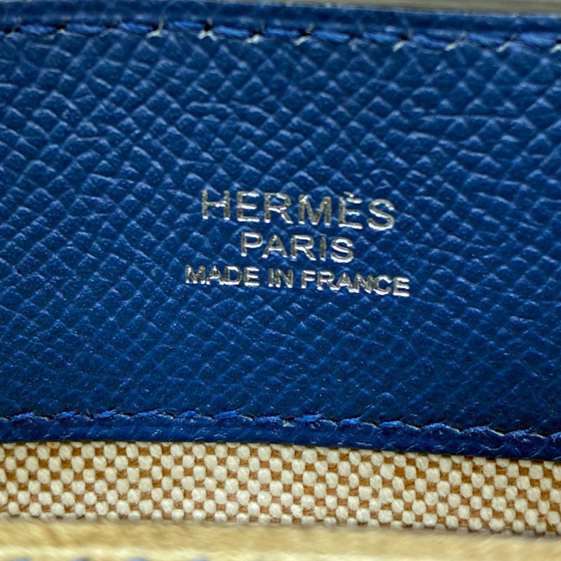 藍色Epsom牛皮/卡綠色Suede絨布 手提包 X刻【HERMES 愛馬仕】-4