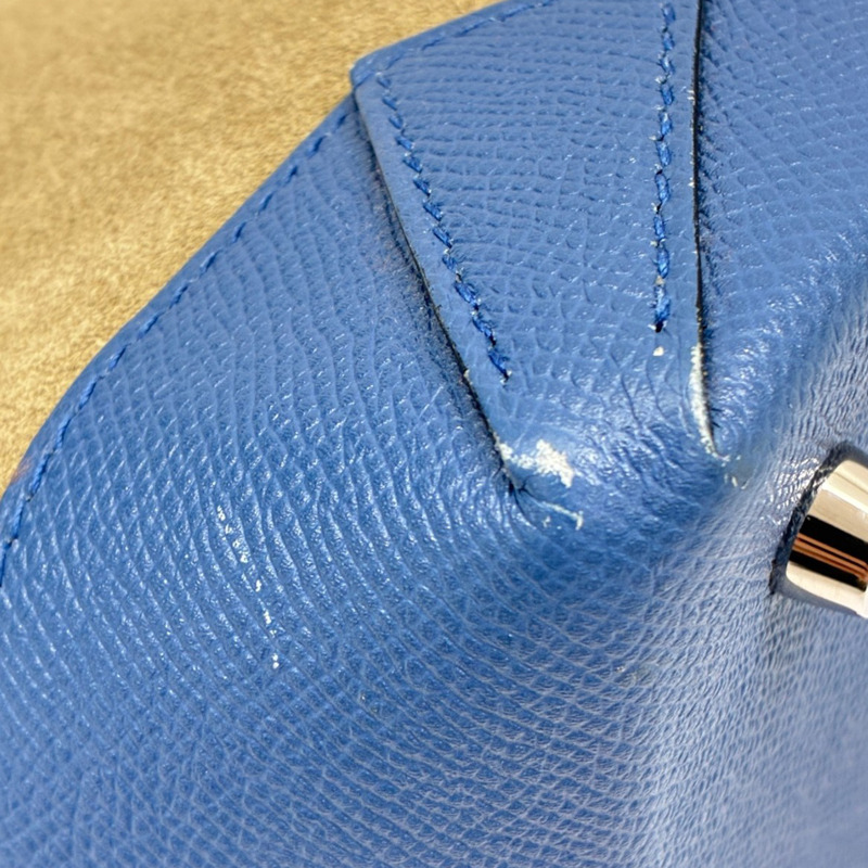 藍色Epsom牛皮/卡綠色Suede絨布 手提包 X刻【HERMES 愛馬仕】-7