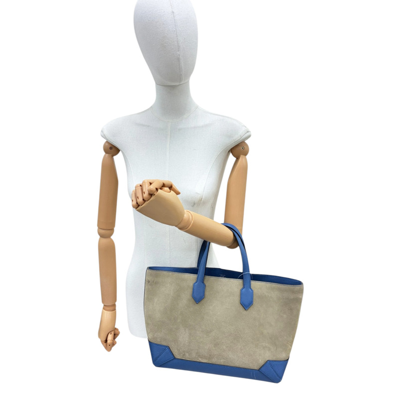 藍色Epsom牛皮/卡綠色Suede絨布 手提包 X刻【HERMES 愛馬仕】-10