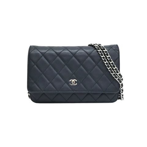 黑色羊皮 WOC 鍊帶 肩背包 A33814【CHANEL 香奈兒】 A33814