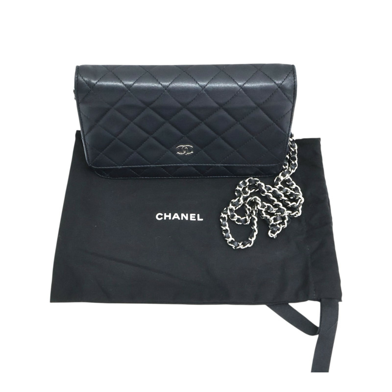 黑色羊皮 WOC 鍊帶 肩背包 A33814【CHANEL 香奈兒】 A33814-12