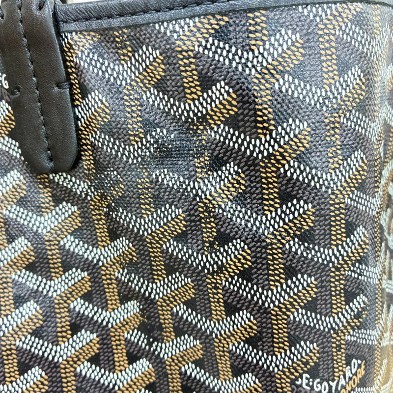 黑色 塗層帆布 Saint Louis GM 托特包 (手把黏膩感)【GOYARD 高雅德】 STLOUIGMLTY50CL50P-7