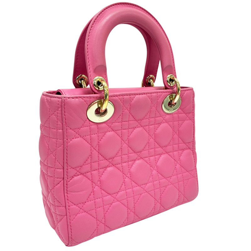 粉色 羊皮 Lady Dior My ABCDior Small 兩用包 (缺LOGO掛飾)【Dior 迪奧】 M0538ONGE-1