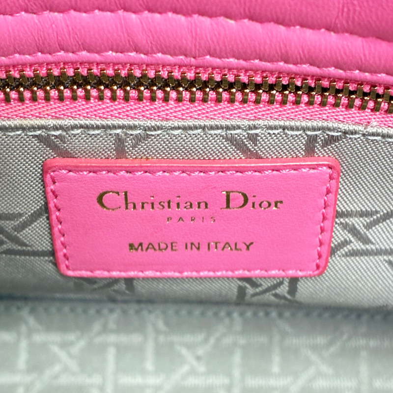 粉色 羊皮 Lady Dior My ABCDior Small 兩用包 (缺LOGO掛飾)【Dior 迪奧】 M0538ONGE-3