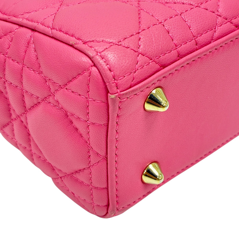 粉色 羊皮 Lady Dior My ABCDior Small 兩用包 (缺LOGO掛飾)【Dior 迪奧】 M0538ONGE-6