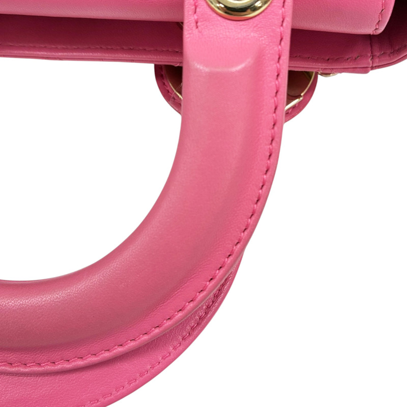 粉色 羊皮 Lady Dior My ABCDior Small 兩用包 (缺LOGO掛飾)【Dior 迪奧】 M0538ONGE-10